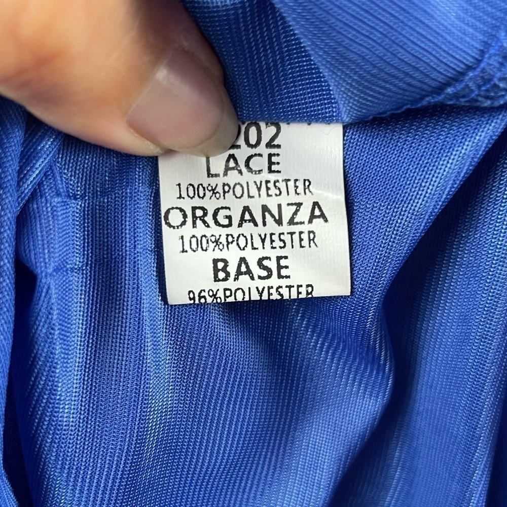 A. Drea Sweatheart Neckline Racerback Lace Mini Dress in Blue Size Small - Picture 8 of 10